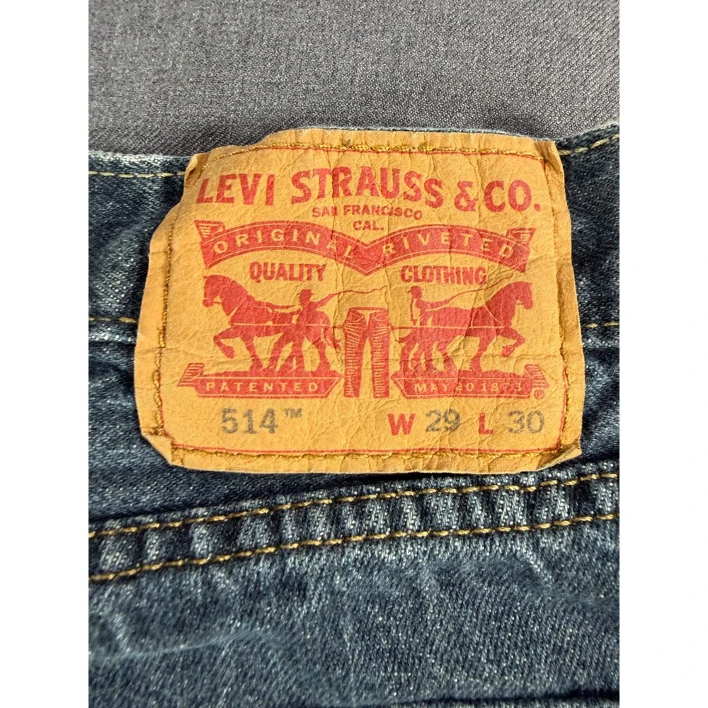 Levis 514 Straight Fit Jeans Mens W29 L30 Blue Denim Medium Wash Pants